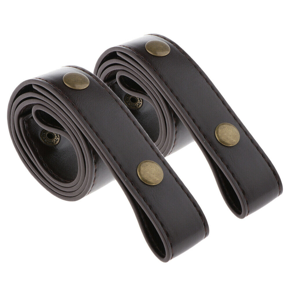 2pcs Leather Purse Strap Metal Snap Button Bag Accessories Strap DIY 23.62"