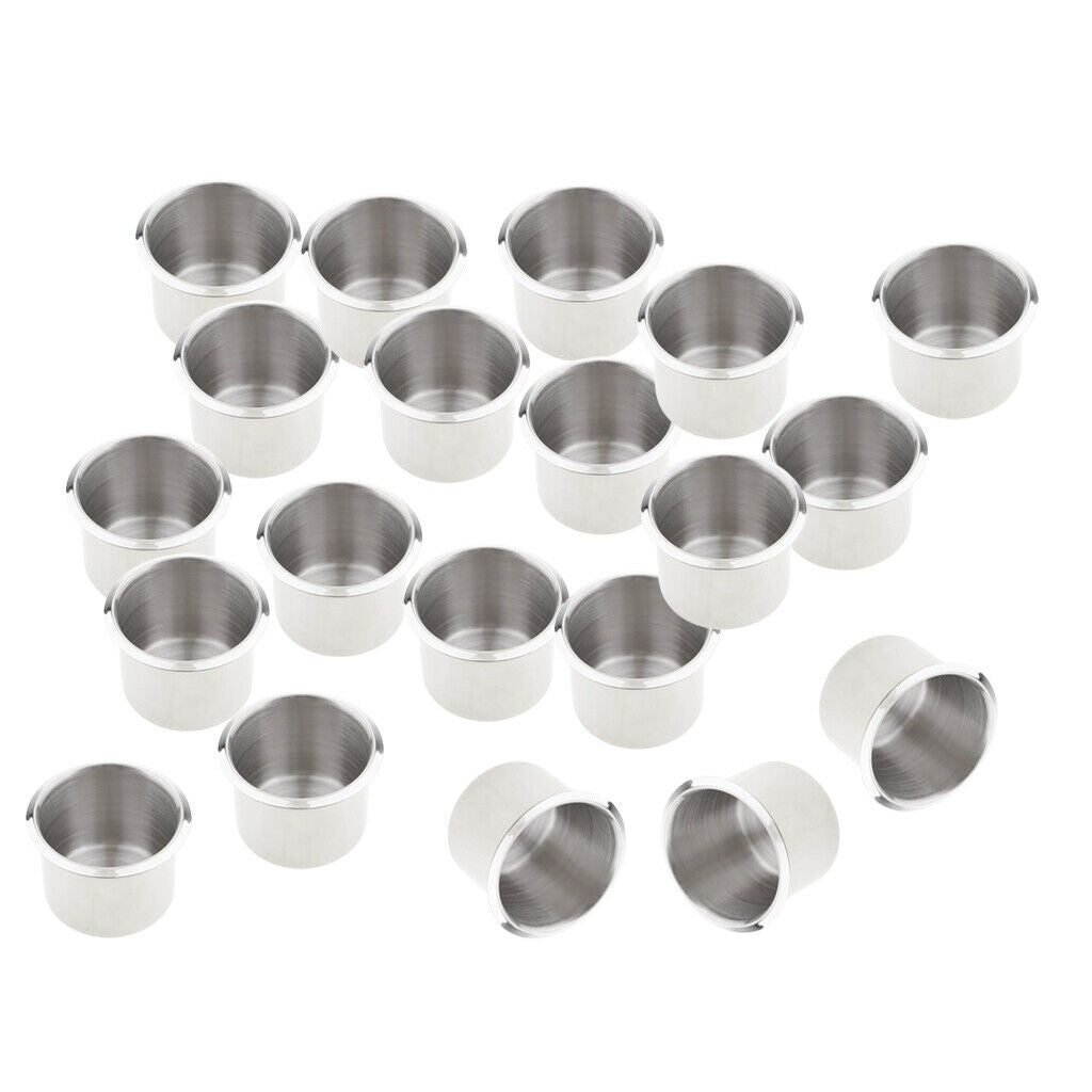 Set of 20 Metal Cup Drink Holder for Boat Truck Sofa Motorhome 68x55mm