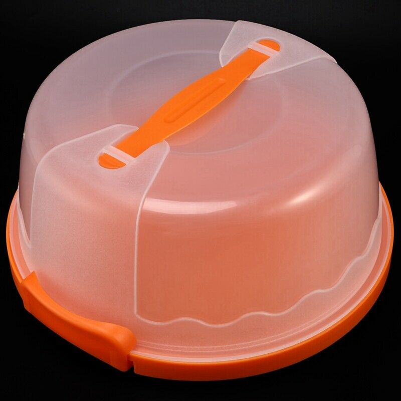 Round Cake Cer Handheld Plastic Pastry Storage Holder Dessert Container Cover Q4