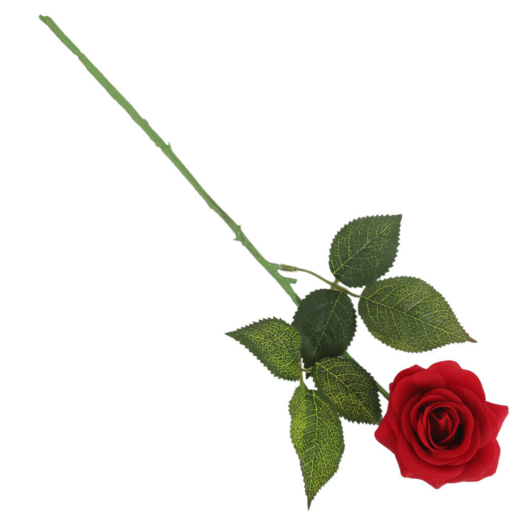 2Pcs Red Artificial Roses for Decorations, Artificial Flowers Roses Long Stem