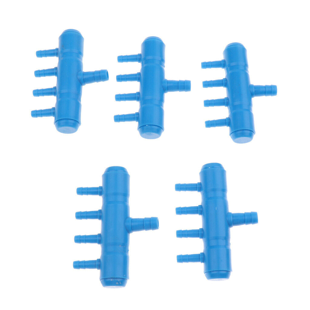 5Piece Aquarium Fish Tank Pond Pump Manifold Air Divider Valve 1 to 4 Outlet