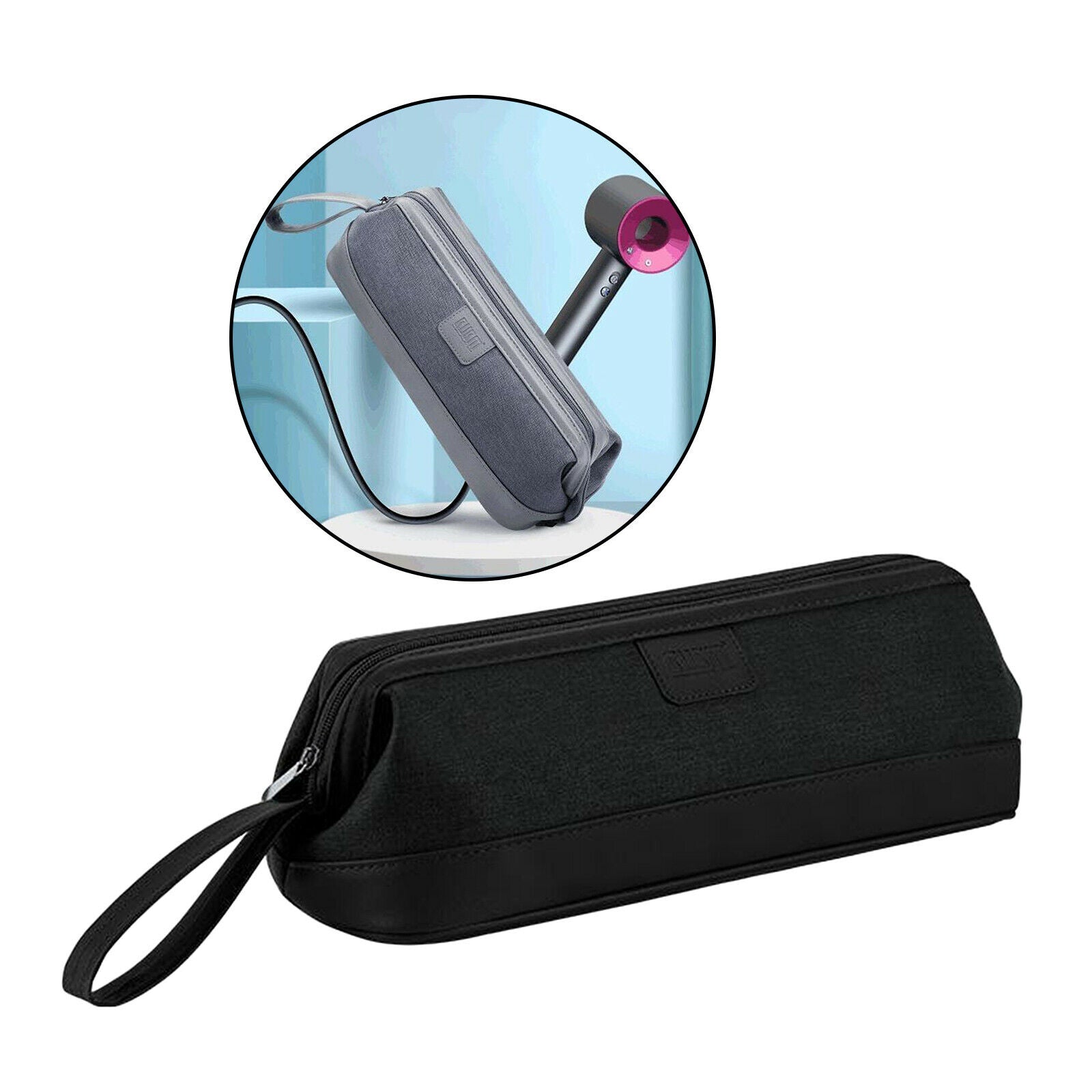 Dustproof Hair Dryer Storage Carrying Large Capacity for Dyson Black