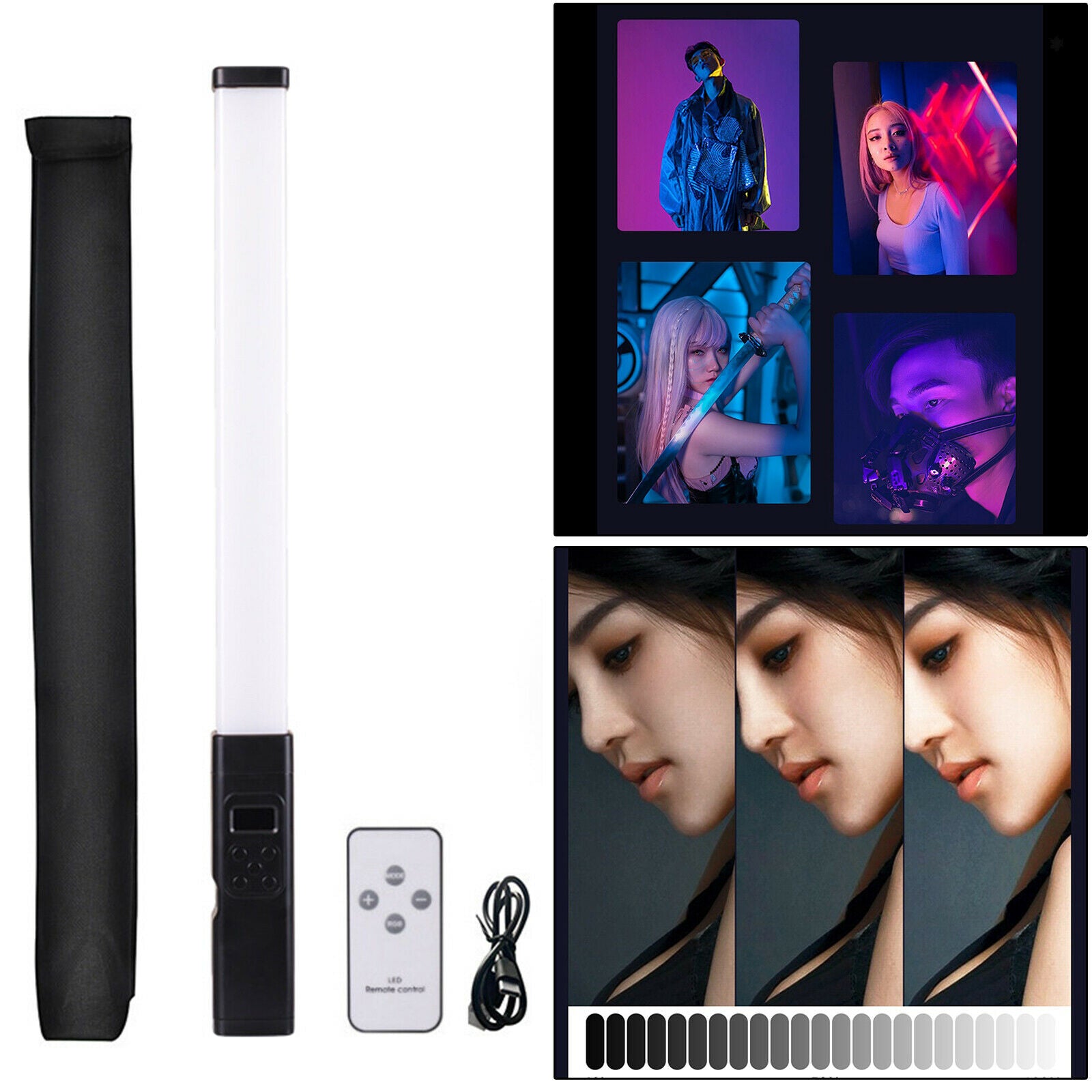 53cm LED RGB Photography Light Stick Video Stick Handheld 4000mA for Vlog