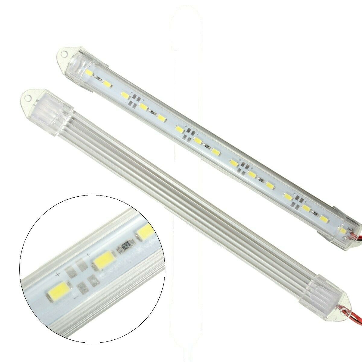 4x 12V 15 LED 5630 SMD Interior Strip Light Lamp Bar White Car Van Carav