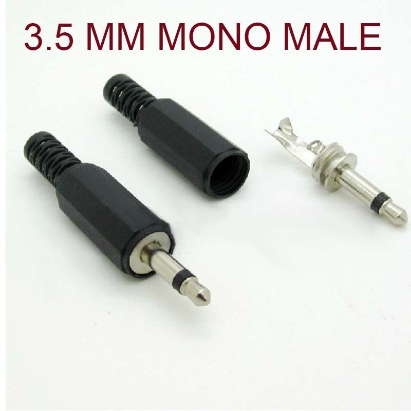 Brand New 3.5mm Audio MONO Male Plug Jack Adaptor Connectors Solde repair
