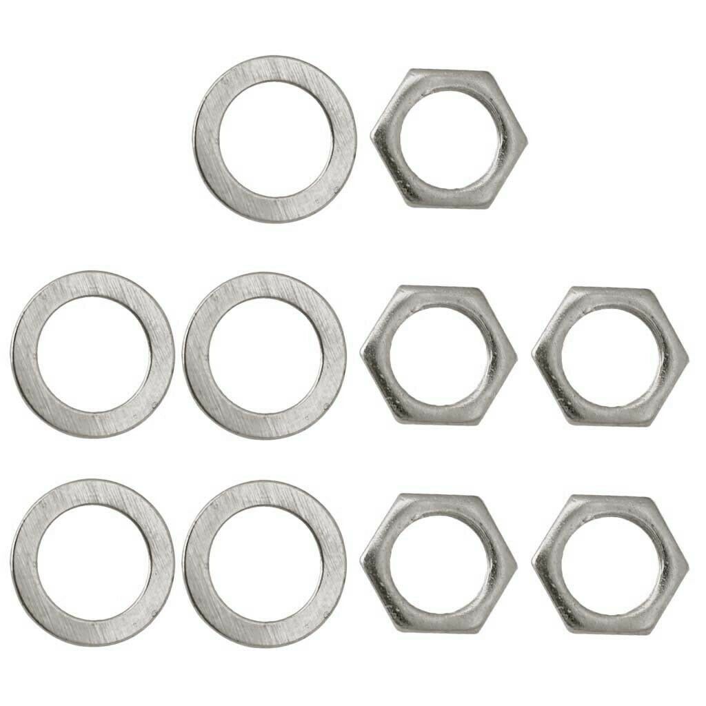 Set of 20 Iron Socket Nuts Washers for Electric Guitar Replacement Parts