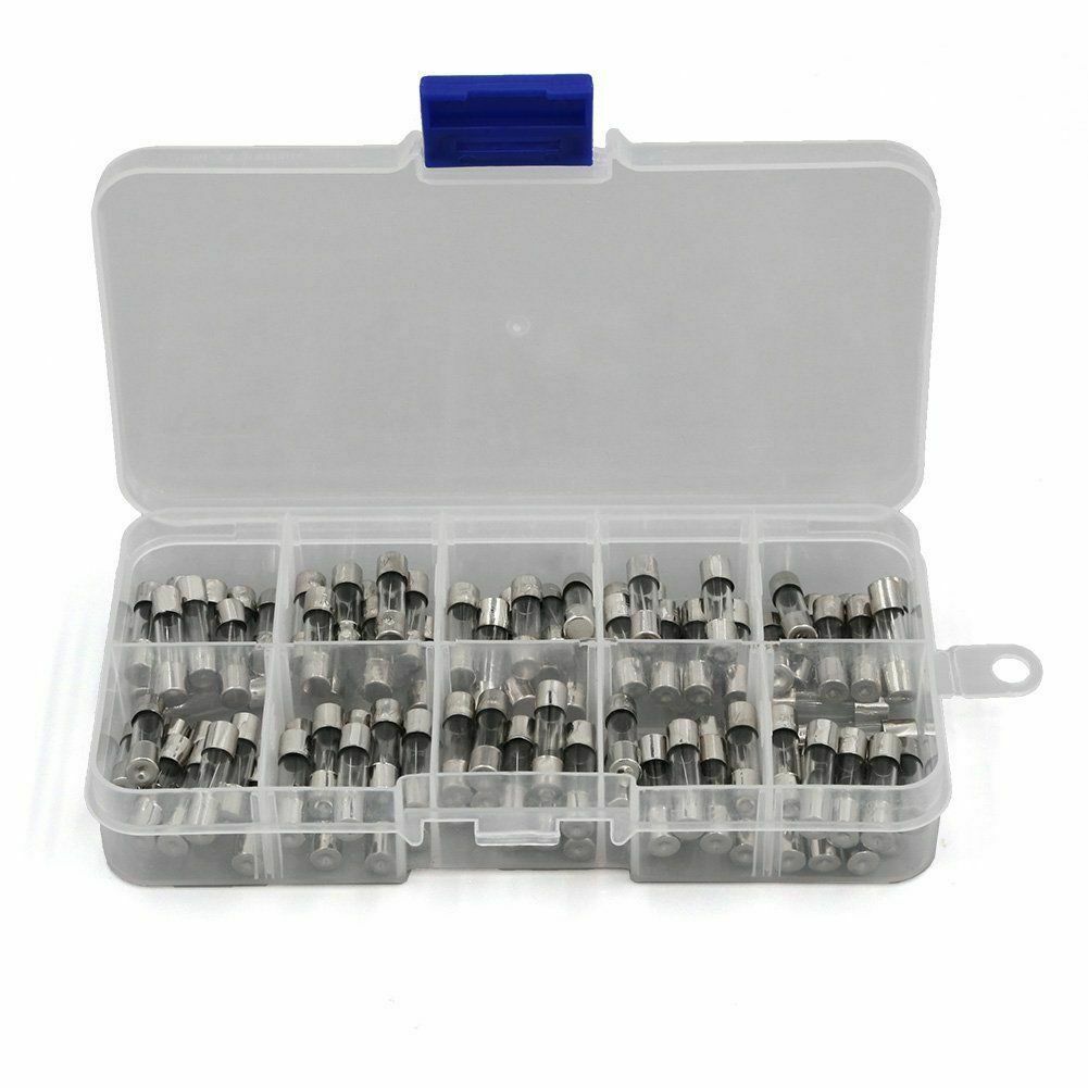 100pcs 5x20mm Slow/Fast-Blow Glass Tube Fuses Assorted Box Kit 0.5A-10A