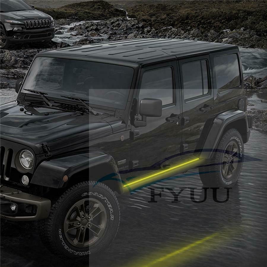 2X 48" Running Board Side Step LED Light Amber White Turn Signal DRL Strip Bar