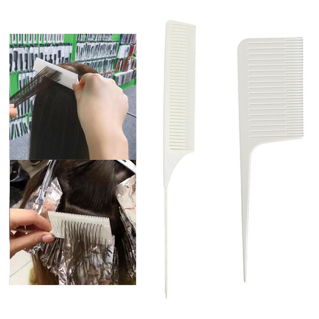 2x Plastic Weaving Highlighting Foiling Hair Comb Salon Styling Hair Combs