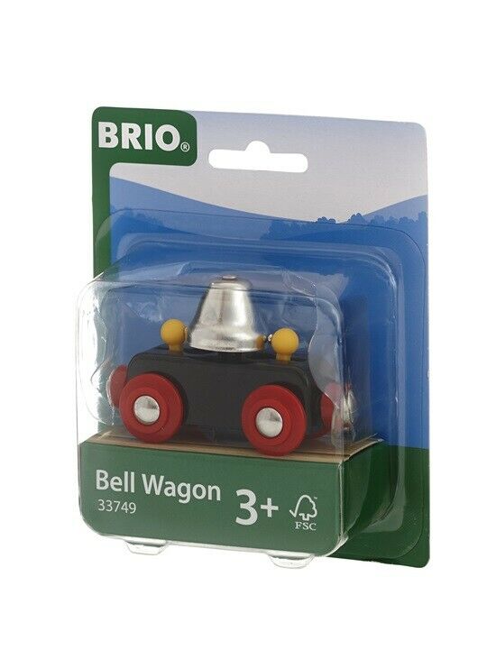 33749 BRIO Bell Wagon Wooden Railway Train Hear the Bell Ring as it Moves Along