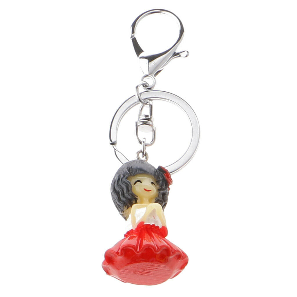 Little Charming Girl Pendant Keychain Keyfob Women Fashion Accs Charms Gift
