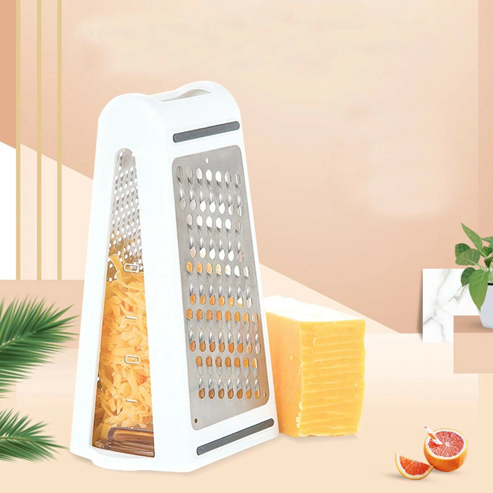 Food Prep Kitchen Box Grater 2-Sided Cheese Vegetables Grater Accessories