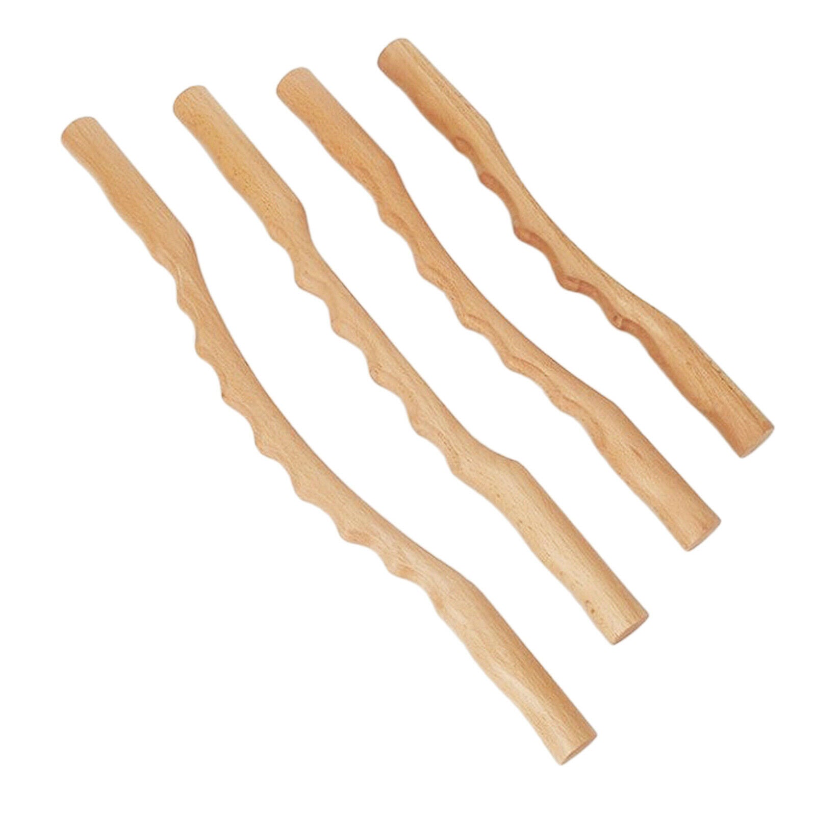 4Pc Wood Guasha Scraping Stick Massage Tools Massager For Back Shoulder Necks