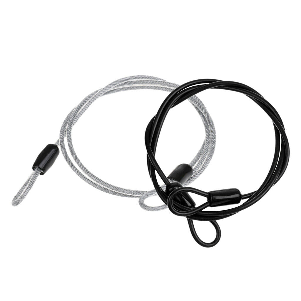 2pack Sport Security Loop Bike Cable Lock Chain Steel Core 100cm x 4mm