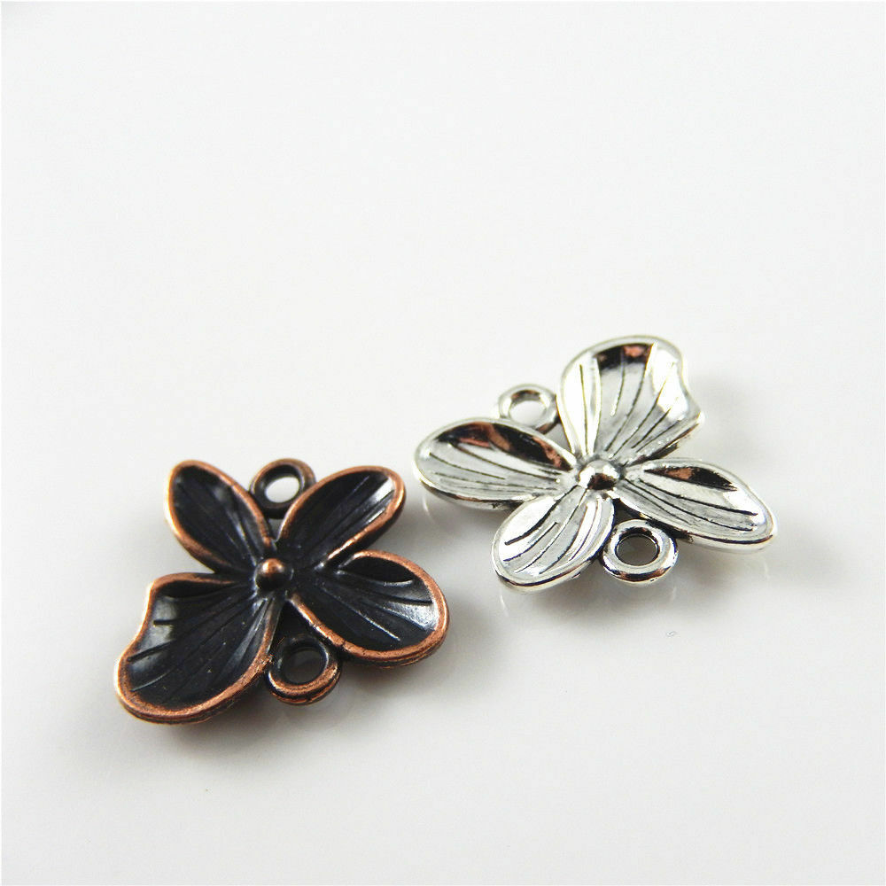 Multi-color Alloy Jewelry Making Flower Look Connector Jewelry Charm Pendant 20x
