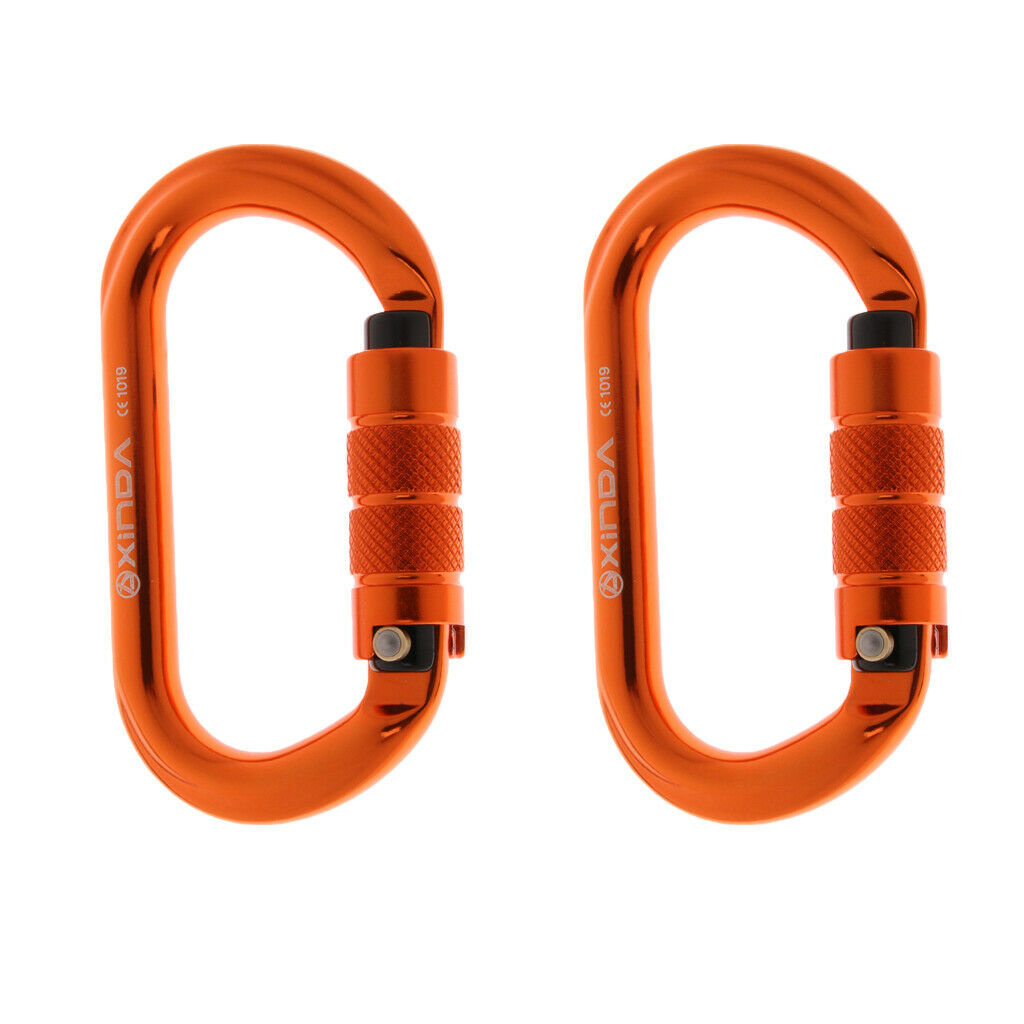 2Pcs Carabiner Climbing Safety Aluminum Hook Lock Buckle Rings Climbing