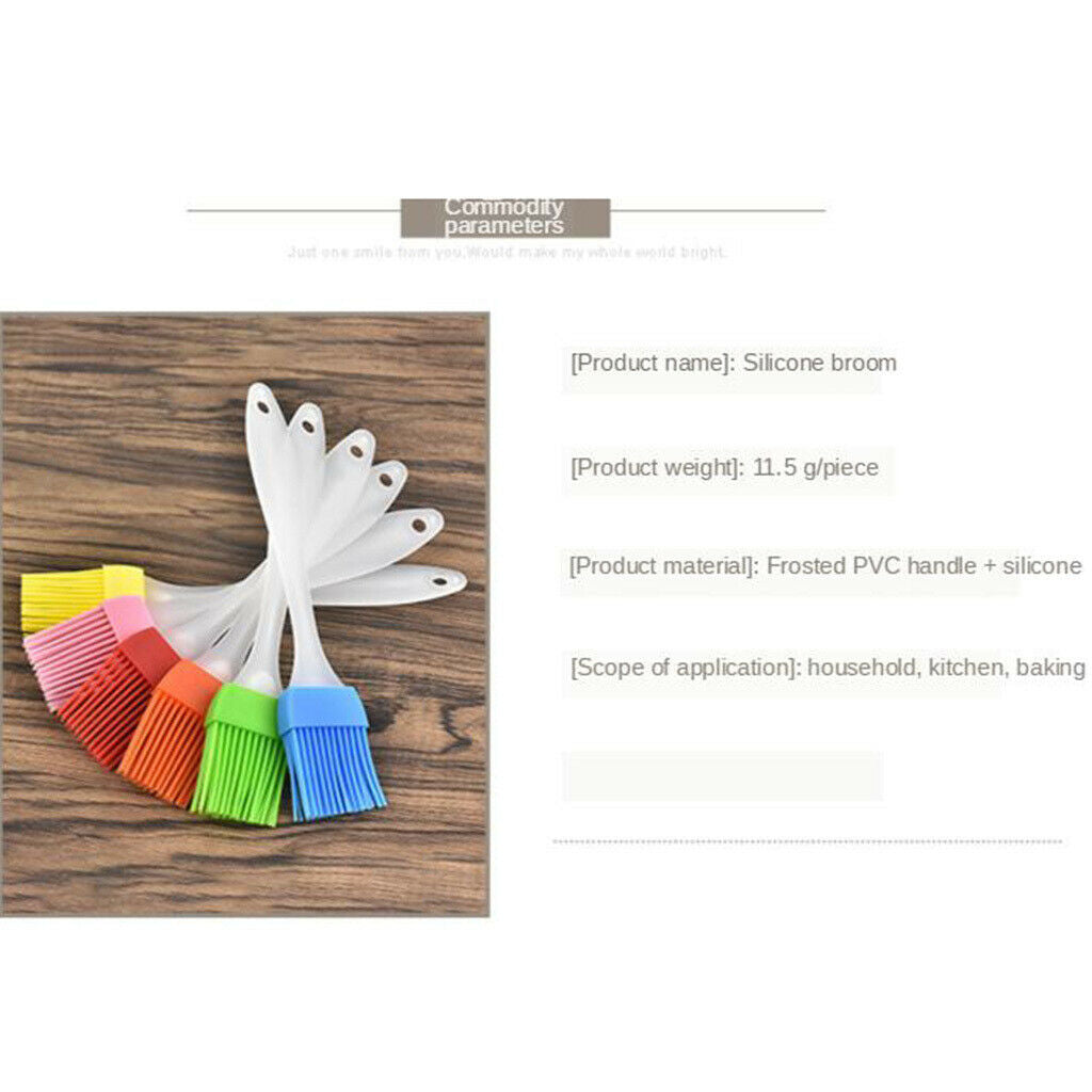 6x Integrated Silicone Brush Cake Brush Kitchen Basting Nonstick BBQ Meat
