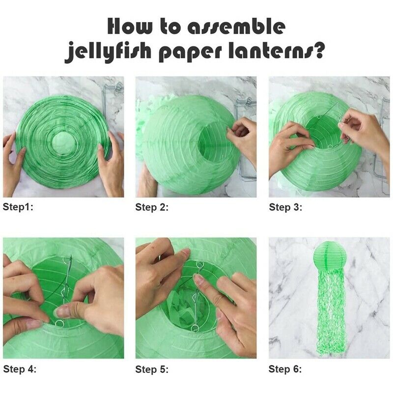 Jellyfish Paper Lanterns 3 Pack Mermaid Under the Sea Ocean Birtay Party DecN5U1