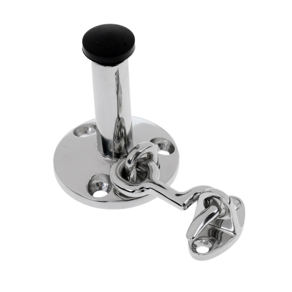 Marine Door Stop and Holder w/ Bumper Heavy Duty Stainless Steel Boat/Marine
