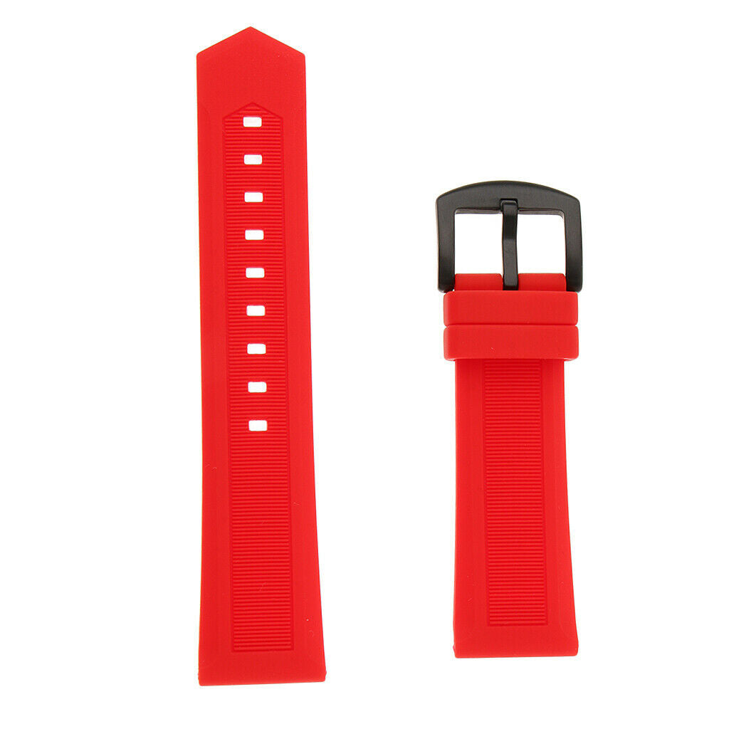 Red Silicone Rubber Bracelet  Replacing Accessories - Red 24mm
