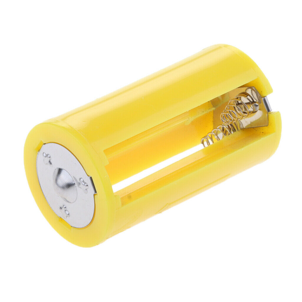 Yellow 3 AA to D Type Batteries Converter - Parallel Adapters Holder Case .