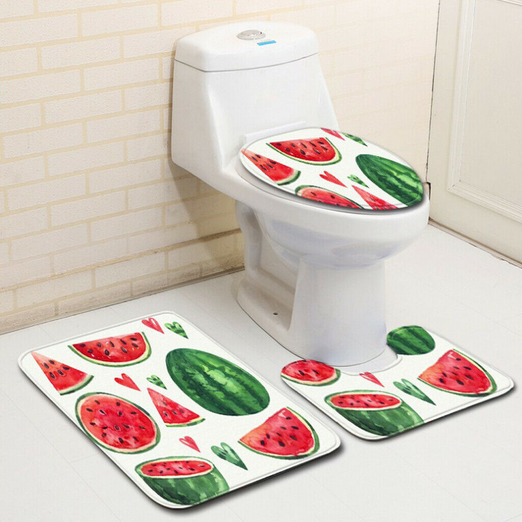 Three Pieces Toilet Rug Mats Bathroom Rug Mats 3 Pieces with Lid Cover