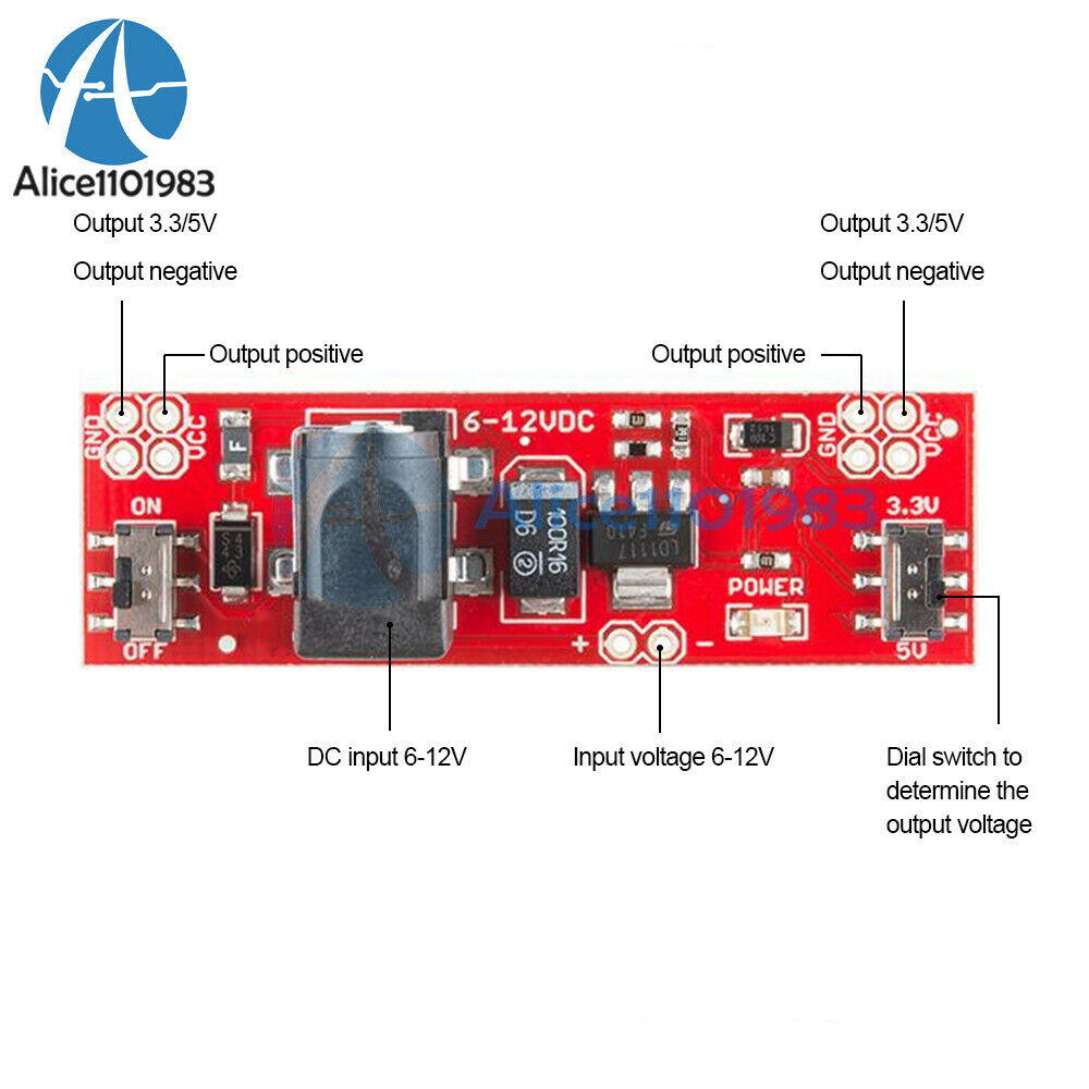 10PCS DC 6V-12V Input to DC 3.3V/5V Output Voltage Step-down Power Supply Module