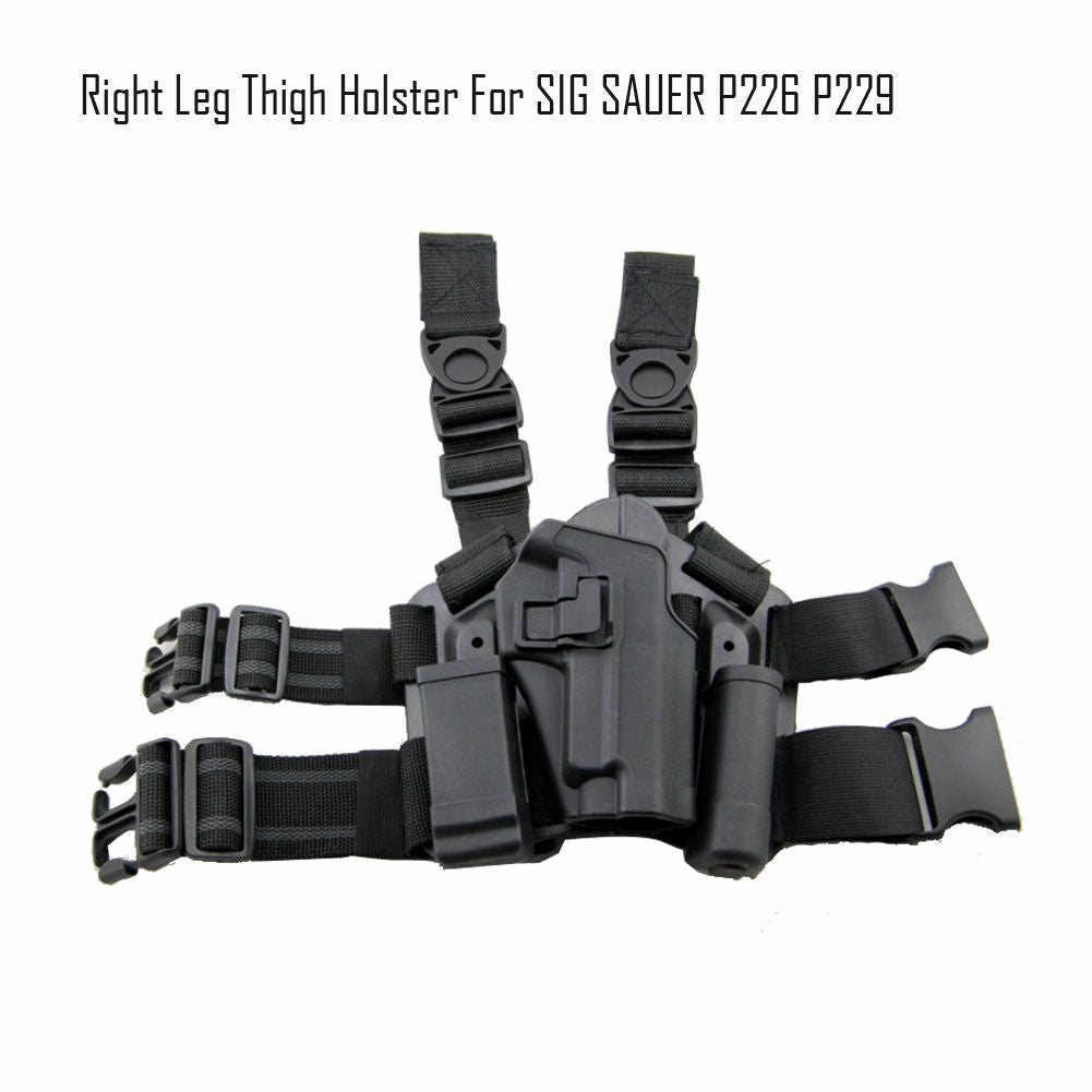 Outdoor Hunting Fits P226 P229 SIG SAUER Mag Pouch Torch Leg Thigh Holsters