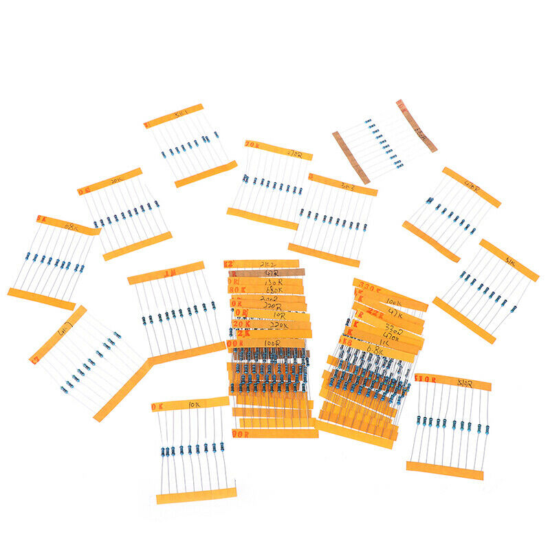 300pcs 30 Values Each Value Metal Film Resistor Pack 1/4W Resistor Assorted K Re