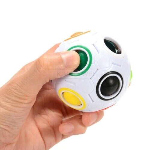 White Rainbow Magic Ball Plastic Speed Cube Twist Puzzle Toys for Kids Gift