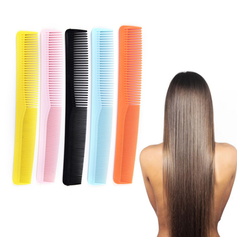 5x Salon Anti static Hairdressing Hair Cutting Plastic Comb fine tooth com.l8