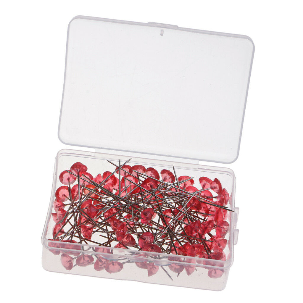 100pcs Red Diamante Diamond Head Pins for Bouquets Wedding Flowers Floristry