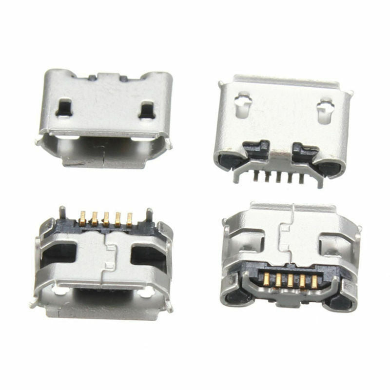 10PCS Micro USB Type B Female 5 Pin Legs PCB SMD DIP Soldering Socket Connectors