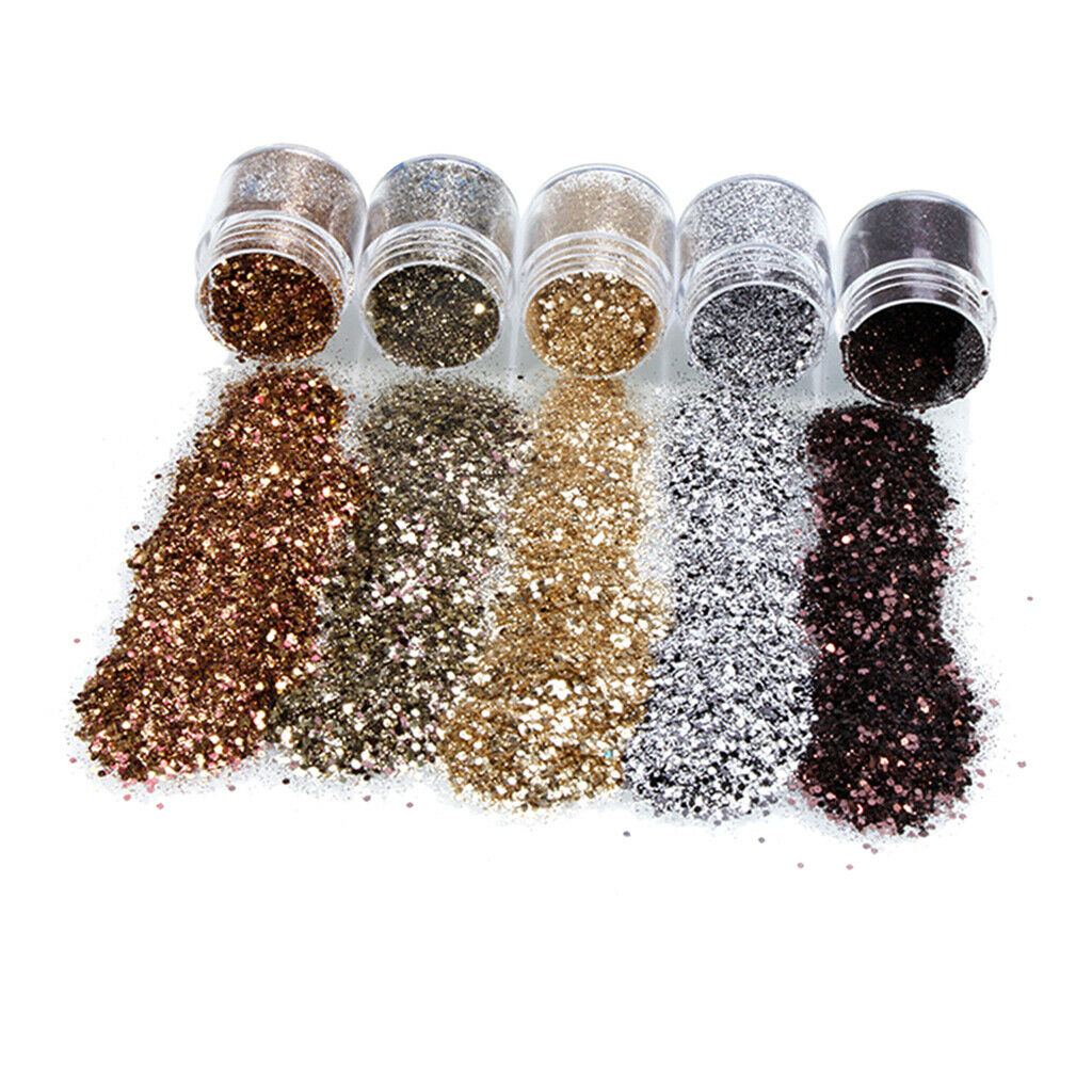 5 Pieces Shimmering Chunky Holiday Glitters for Face Body Nails Bags DIY 02