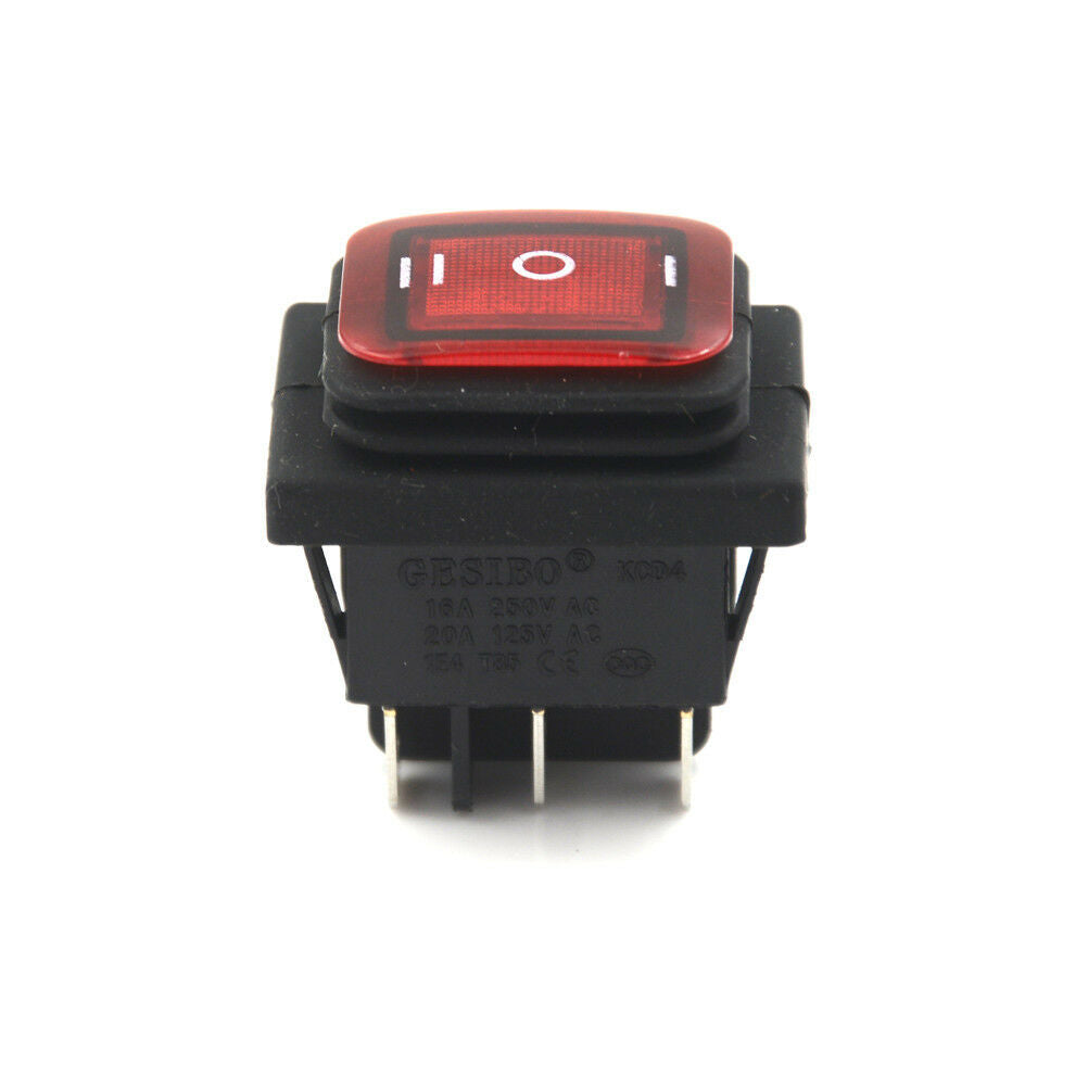 Red 3 Position 6Pin DC 12V Waterproof Car Boat LED Rocker Switch Latching SX WF