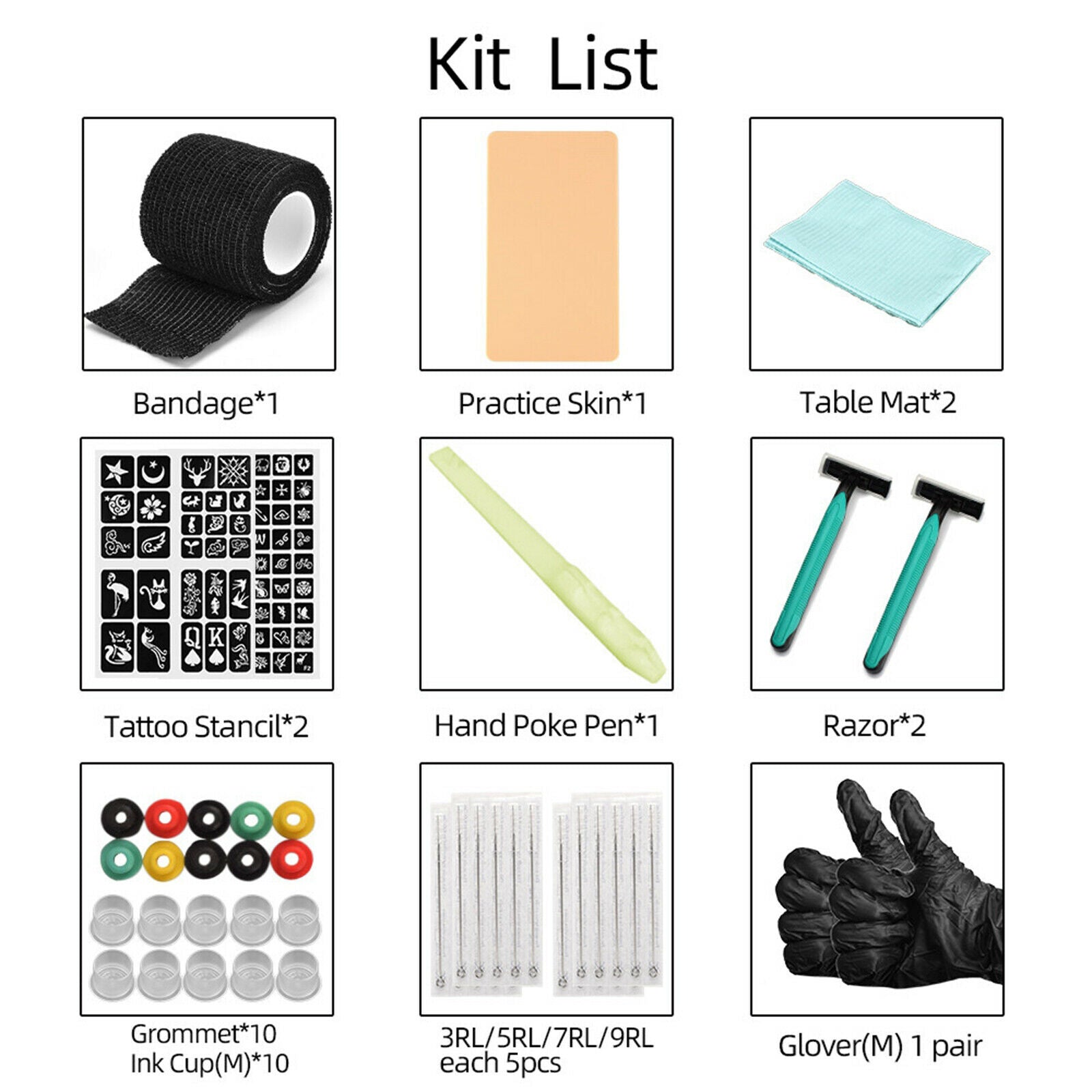 Needles and Poke Tattoo Tool Kit - Clean & Safe Hand Poke Tattoos - DIY Tattoo