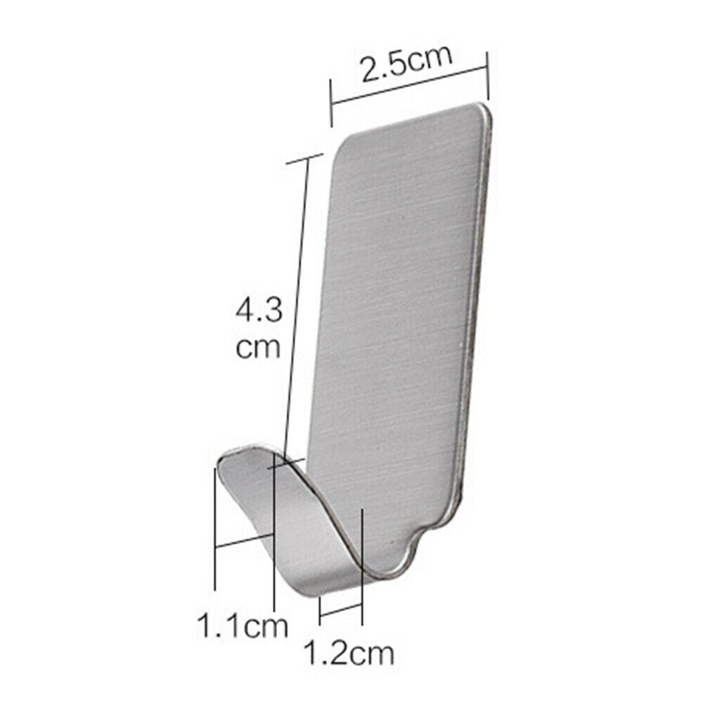 3 Pieces Adhesive Hooks, Heavy Duty Wall Hooks Stainless Steel Waterproof Hanger