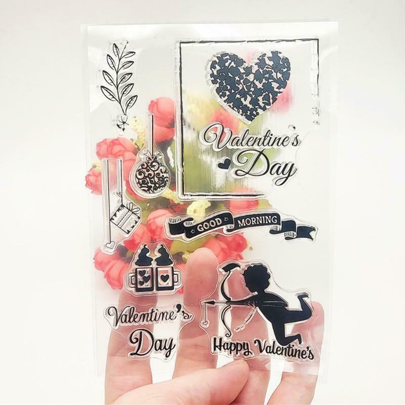 Happy Valentine's Day Silicone Clear Seal Stamp DIY Scrapbooking Embossing Photo