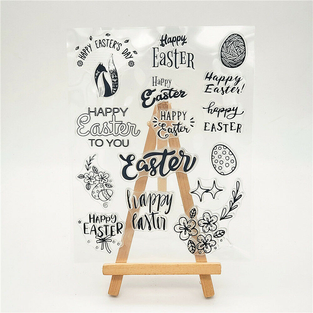 Happy Easter Clear Stamp Transparent Seal Scrapbooking Embossing Card Making DIY