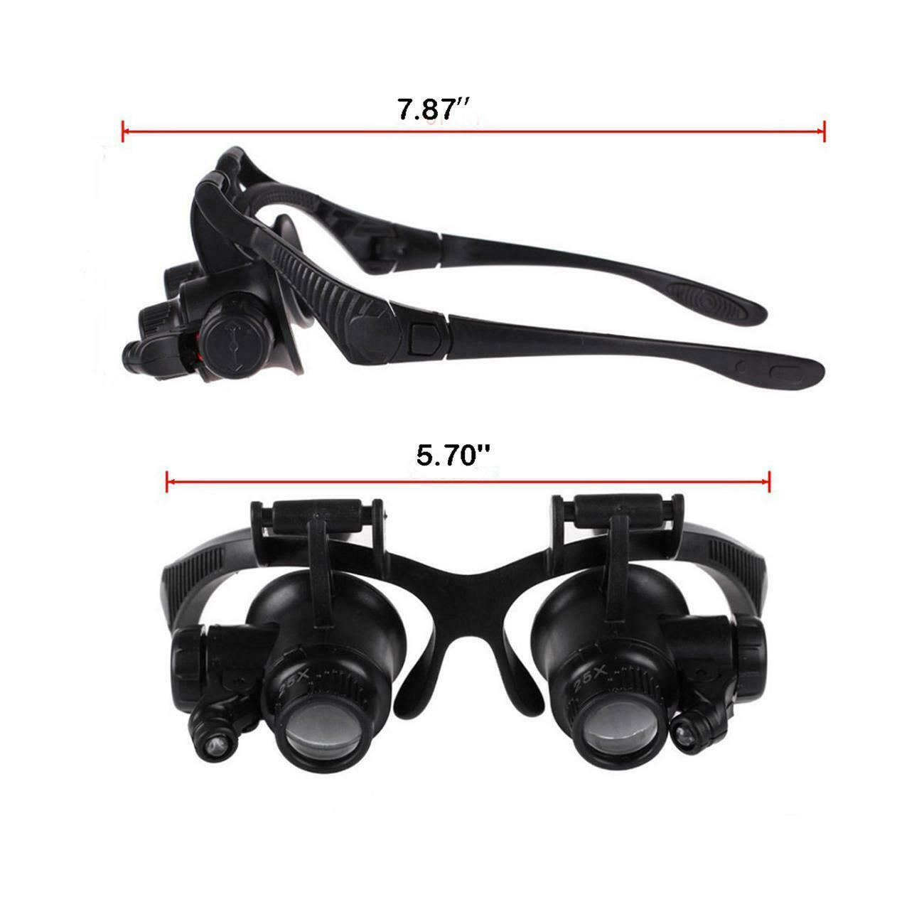 10/15/20/25X LED Eye Jeweler Watch Repair Magnifying Glasses Magnifier Loupe New