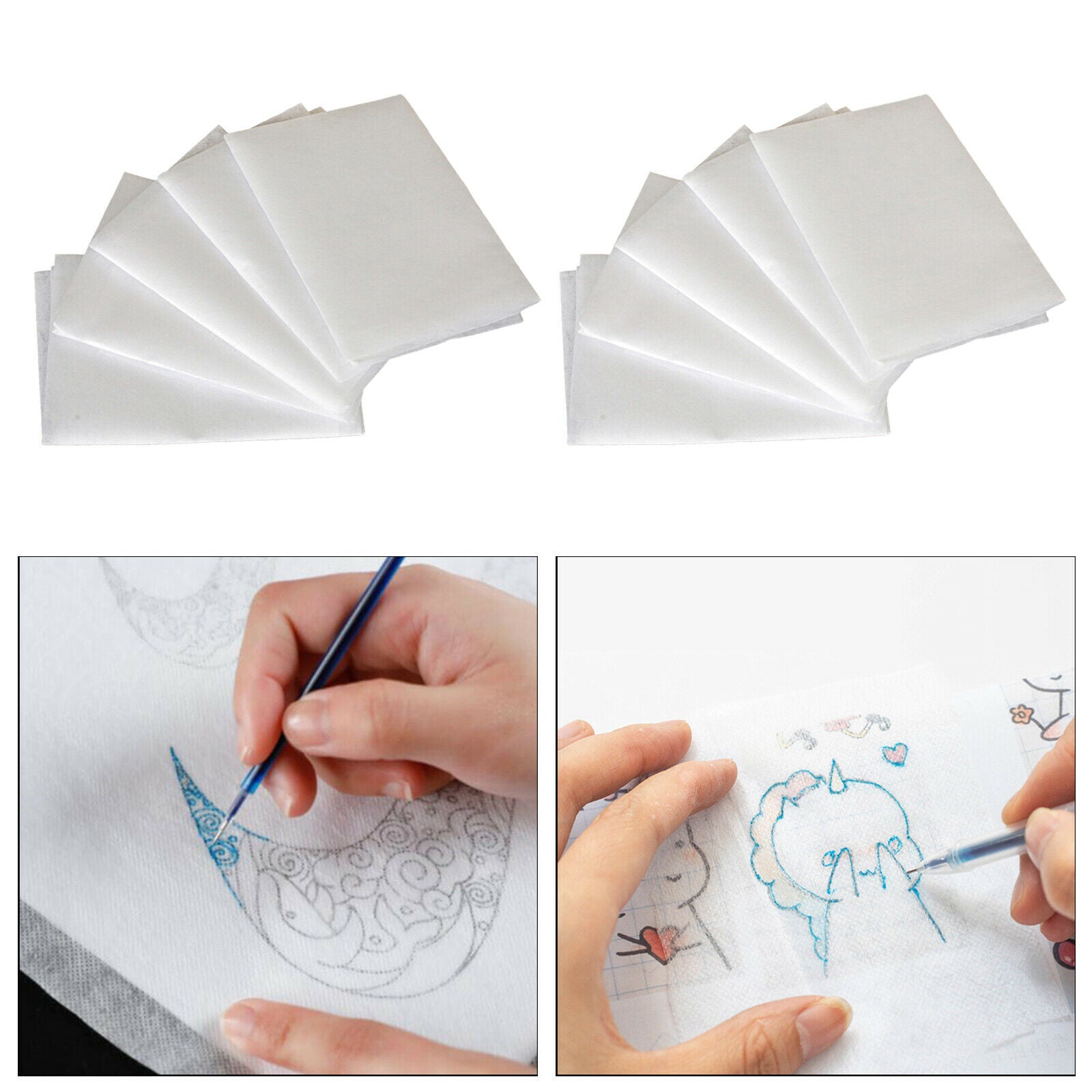 10 Sheets Water Soluble Embroidery Stabilizer Tracing Paper for Home Sewing