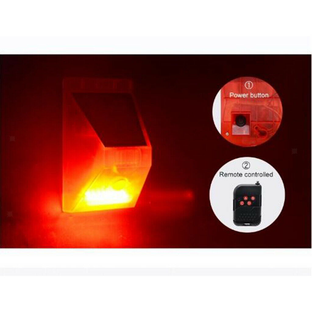 Solar Powered Siren Sound Alarm Strobe Light Home Security Alarm System Yard