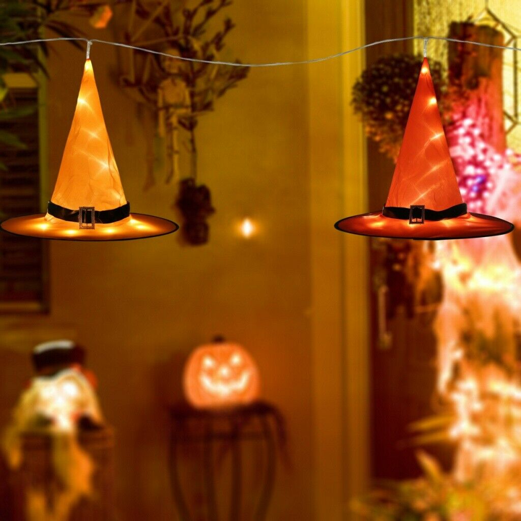 Halloween Witch Hat String Light Battery Operated String Fairy Light 8-Modes