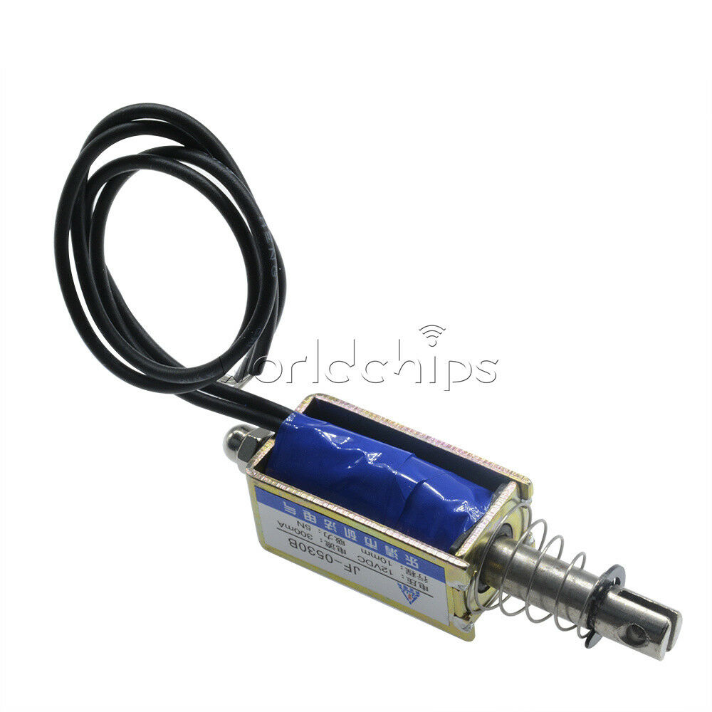 DC12V 300mA 5N/10mm Precise Pull-Push-Type Solenoid Electromagnet JF-0530B New