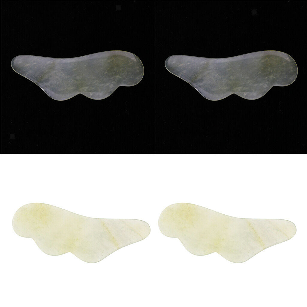 2x Natural Hsiuyen Jade GuaSha Scraping Massage Boards for SPA Acupuncture