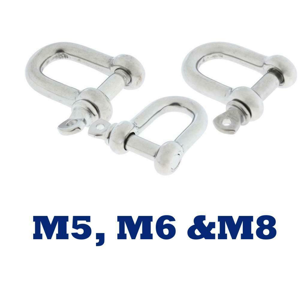 Set of 3 Stainless Steel D-Shackle Chain Shackle Rigging Fastener