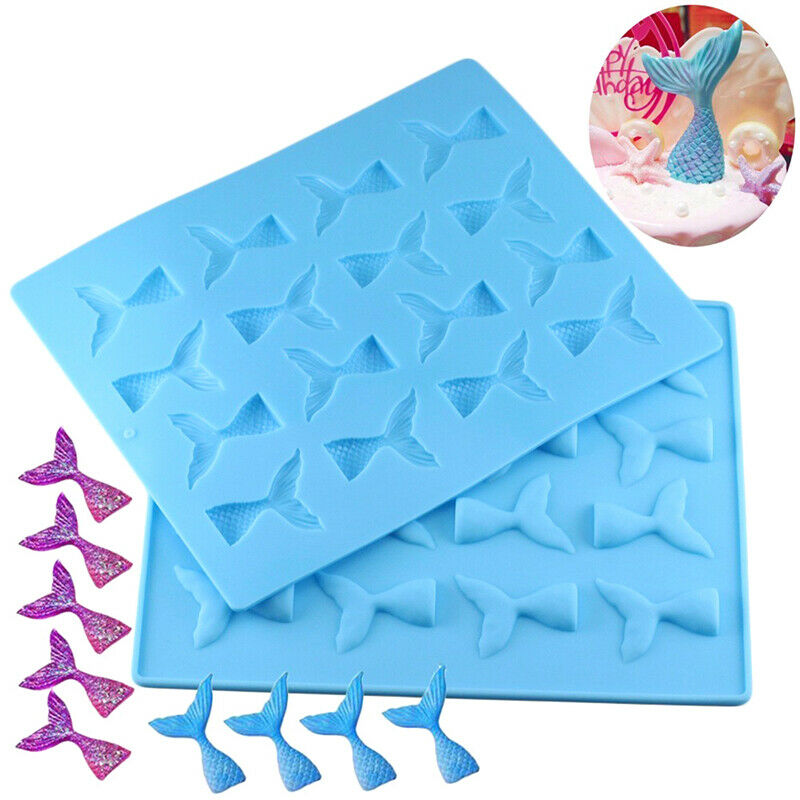 Mermaid Tails 16 Cavities Silicone Mold Chocolate Candy Jelly Molds Cake .l8