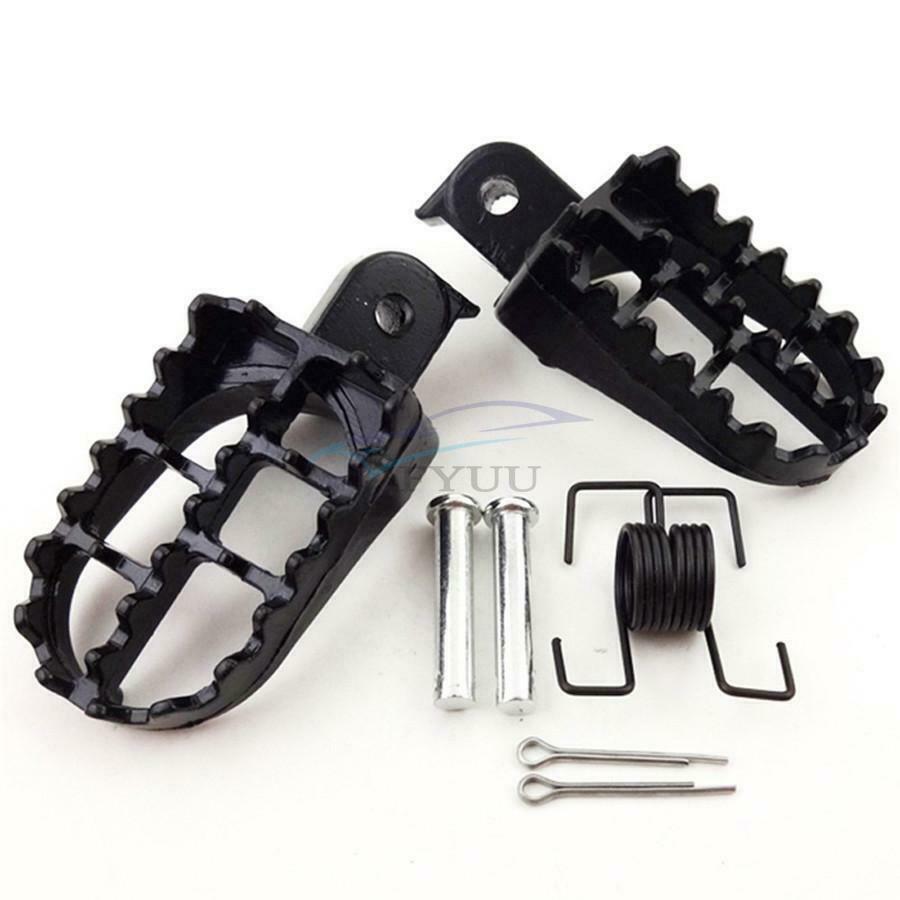 1 Pair Aluminum Motorcycle Wide Foot Pegs Footrest Dirt Bike Foot Pedal 8mm Bolt