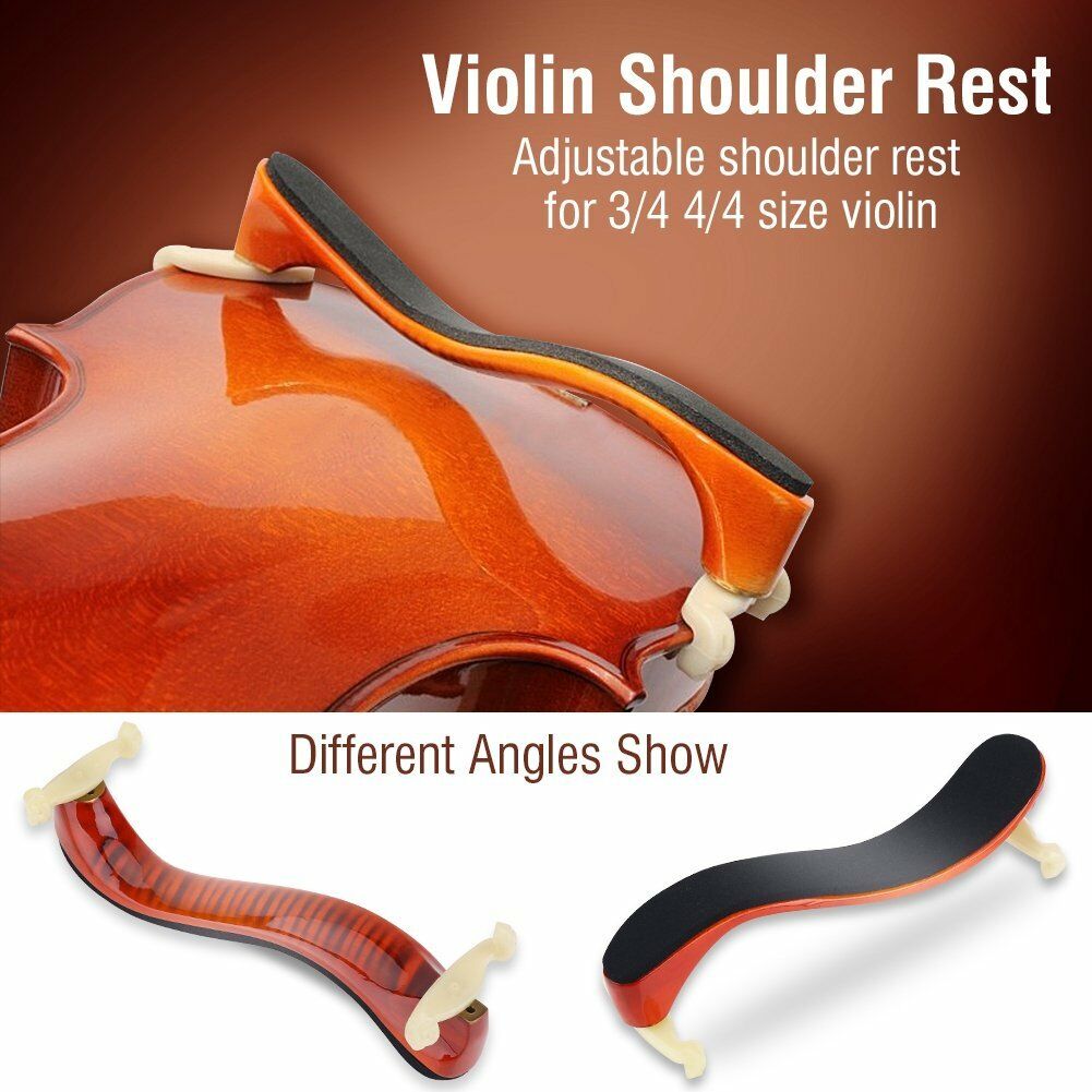 Adjustable Wood Shoulder Rest Pad Support For 3/4 4/4 Violin Height Angle New