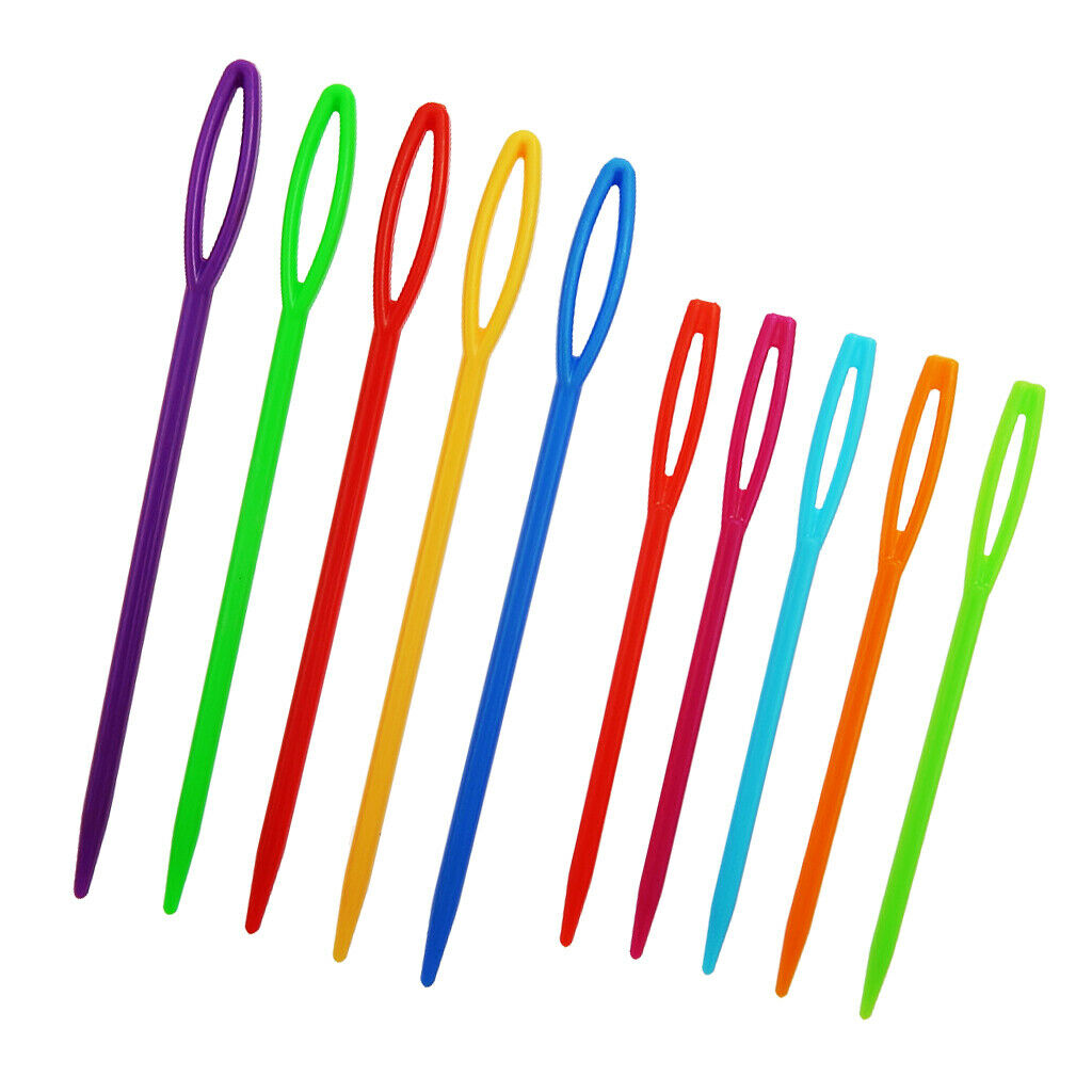 200 x Plastic Big Eye Weaving Needles Stitching Needles for Kids DIY Crafts